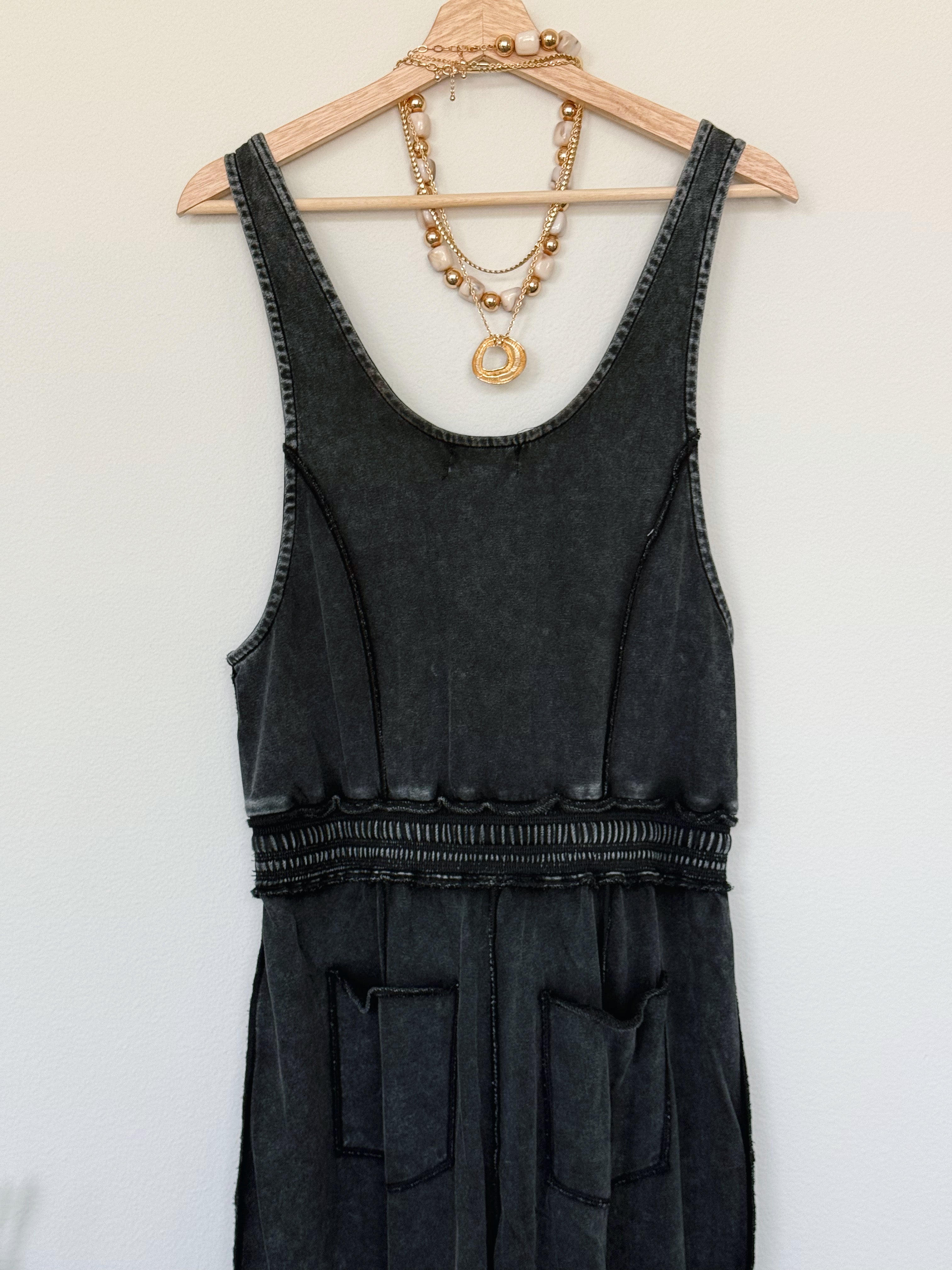 Weekend Utility Jumpsuit - BLACK - willows clothing Jumpsuit