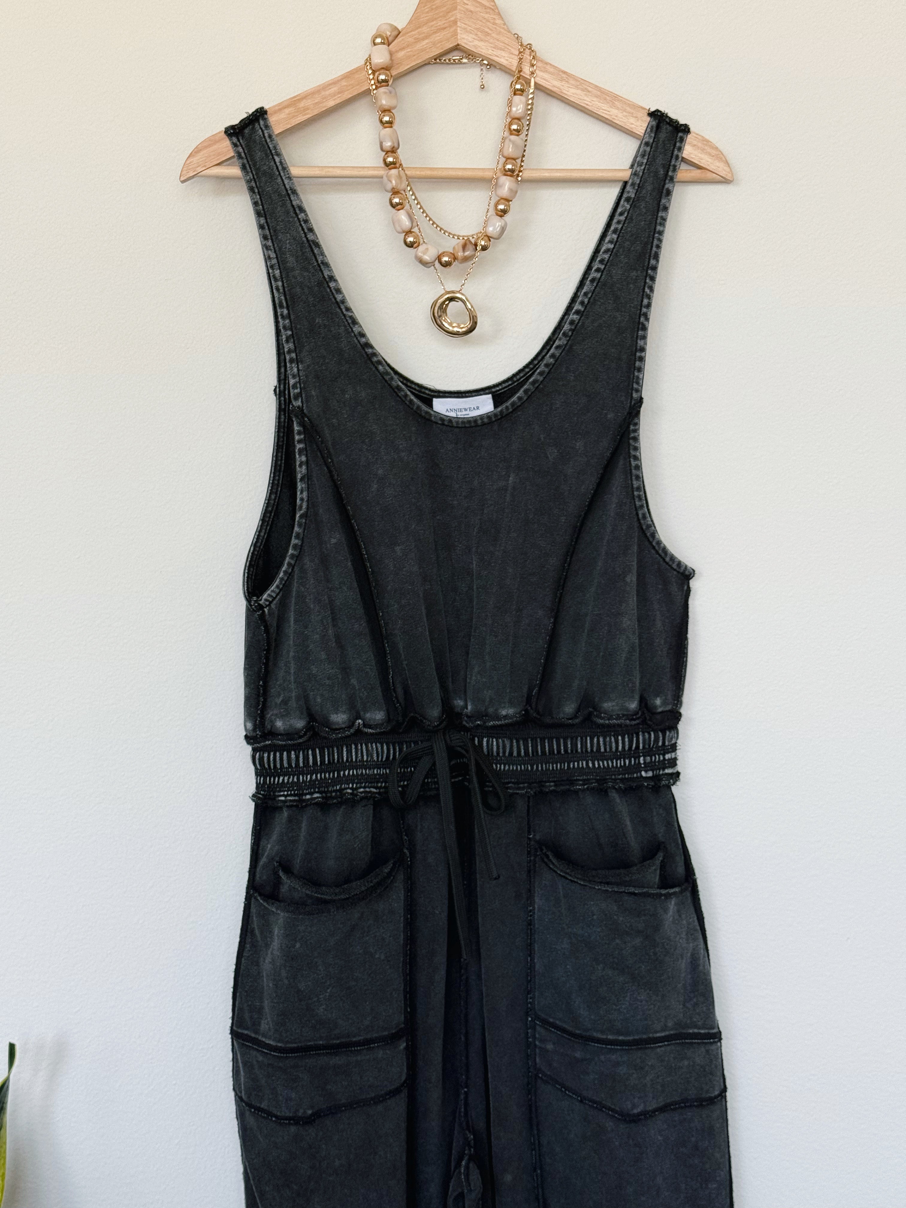 Weekend Utility Jumpsuit - BLACK - willows clothing Jumpsuit
