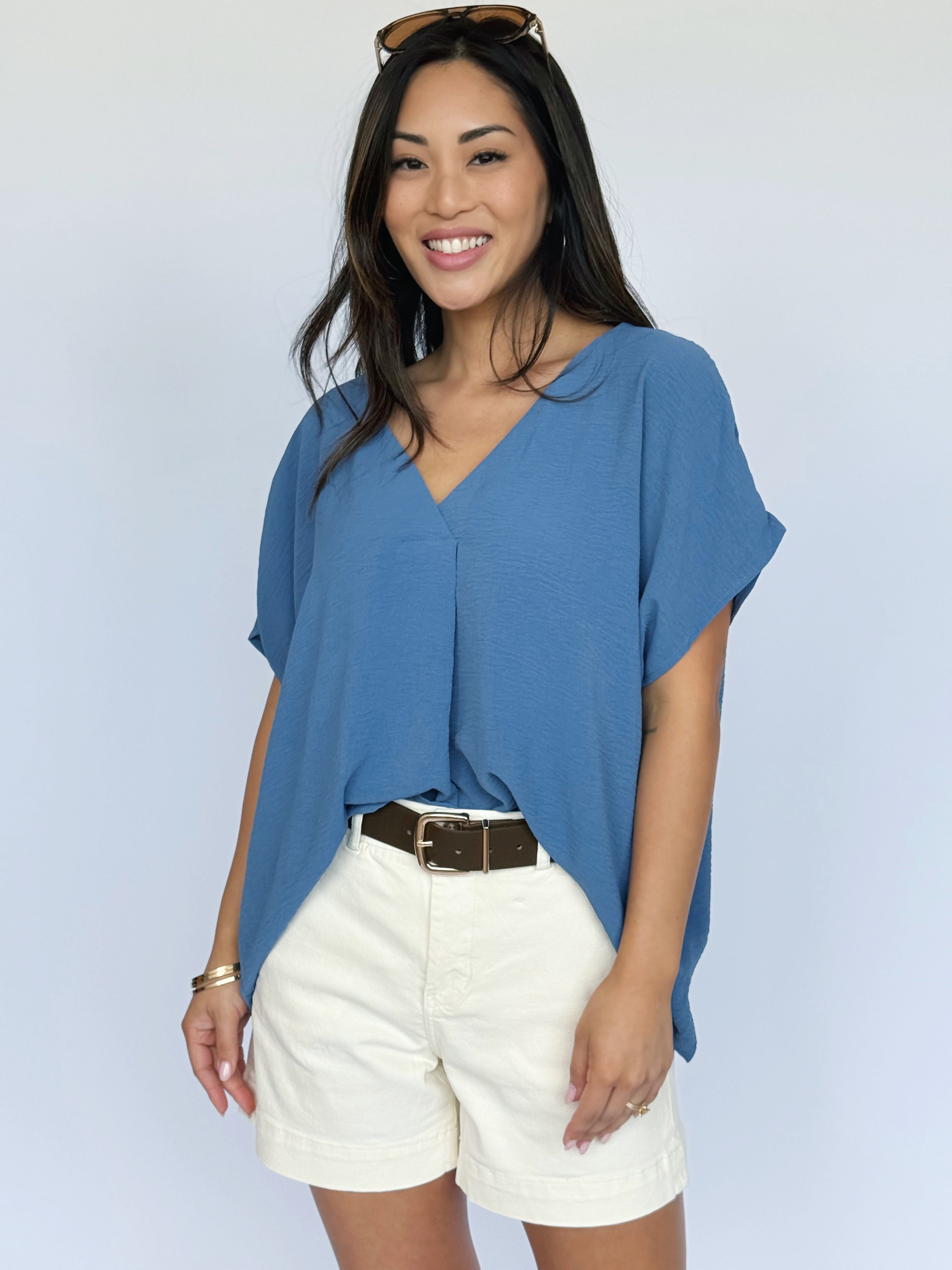 Wendy Blouse - DENIM - willows clothing BLOUSE