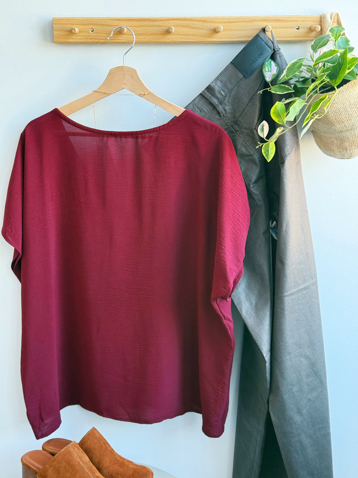 Wendy Blouse - MERLOT - willows clothing BLOUSE
