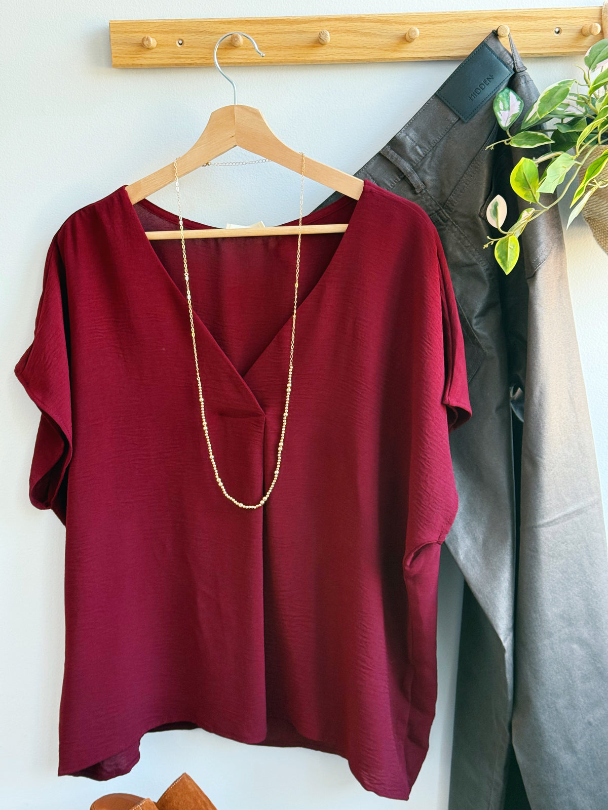 Wendy Blouse - MERLOT - willows clothing BLOUSE