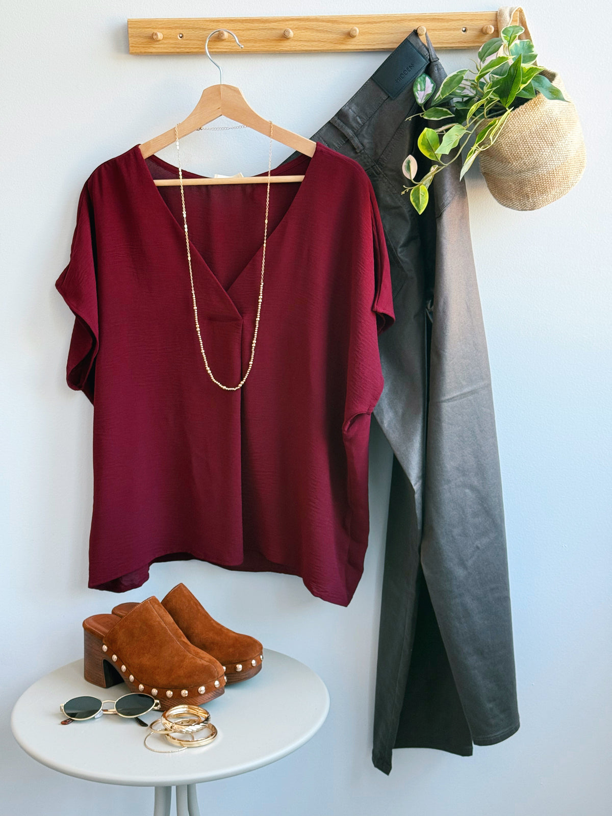 Wendy Blouse - MERLOT - willows clothing BLOUSE