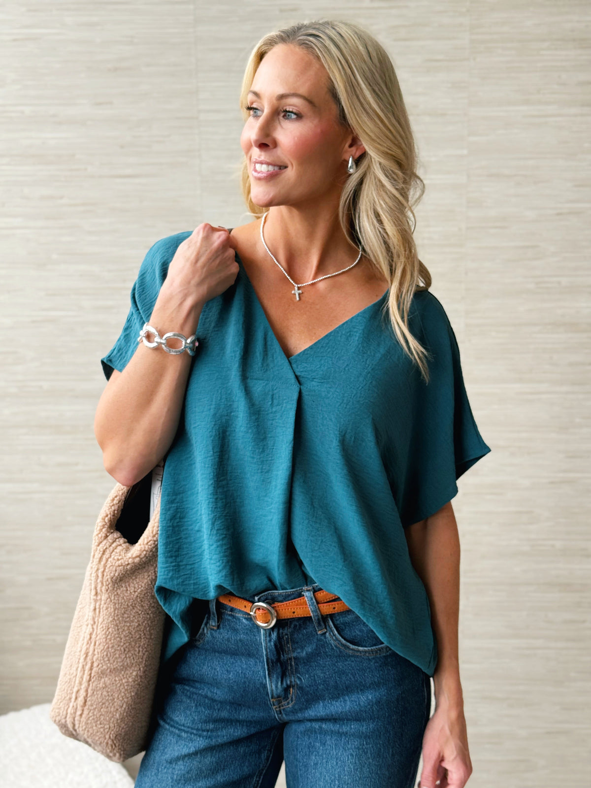 Wendy Blouse - TEAL - willows clothing BLOUSE