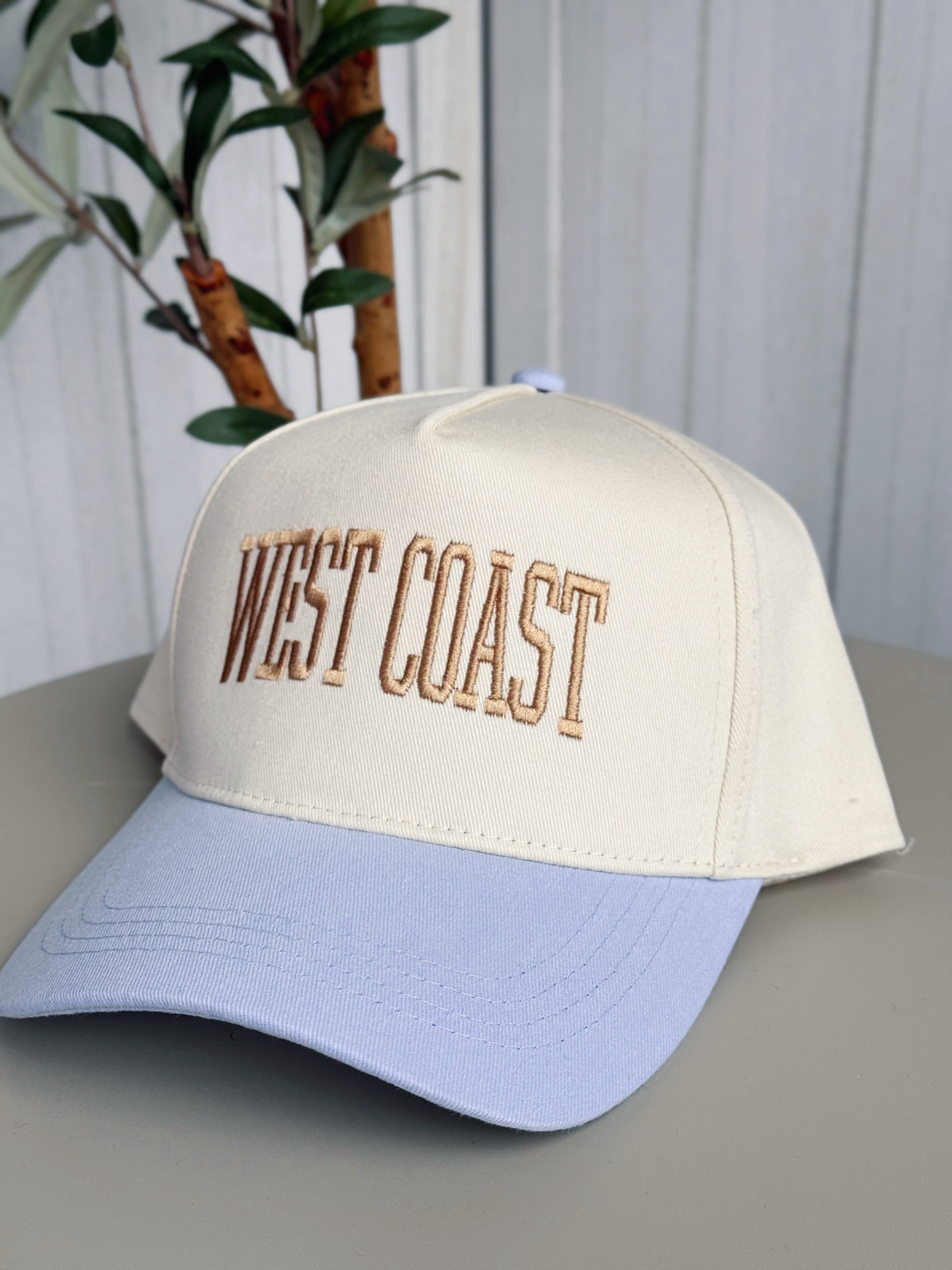 West Coast Trucker Hat - LIGHT BLUE - willows clothing HAT