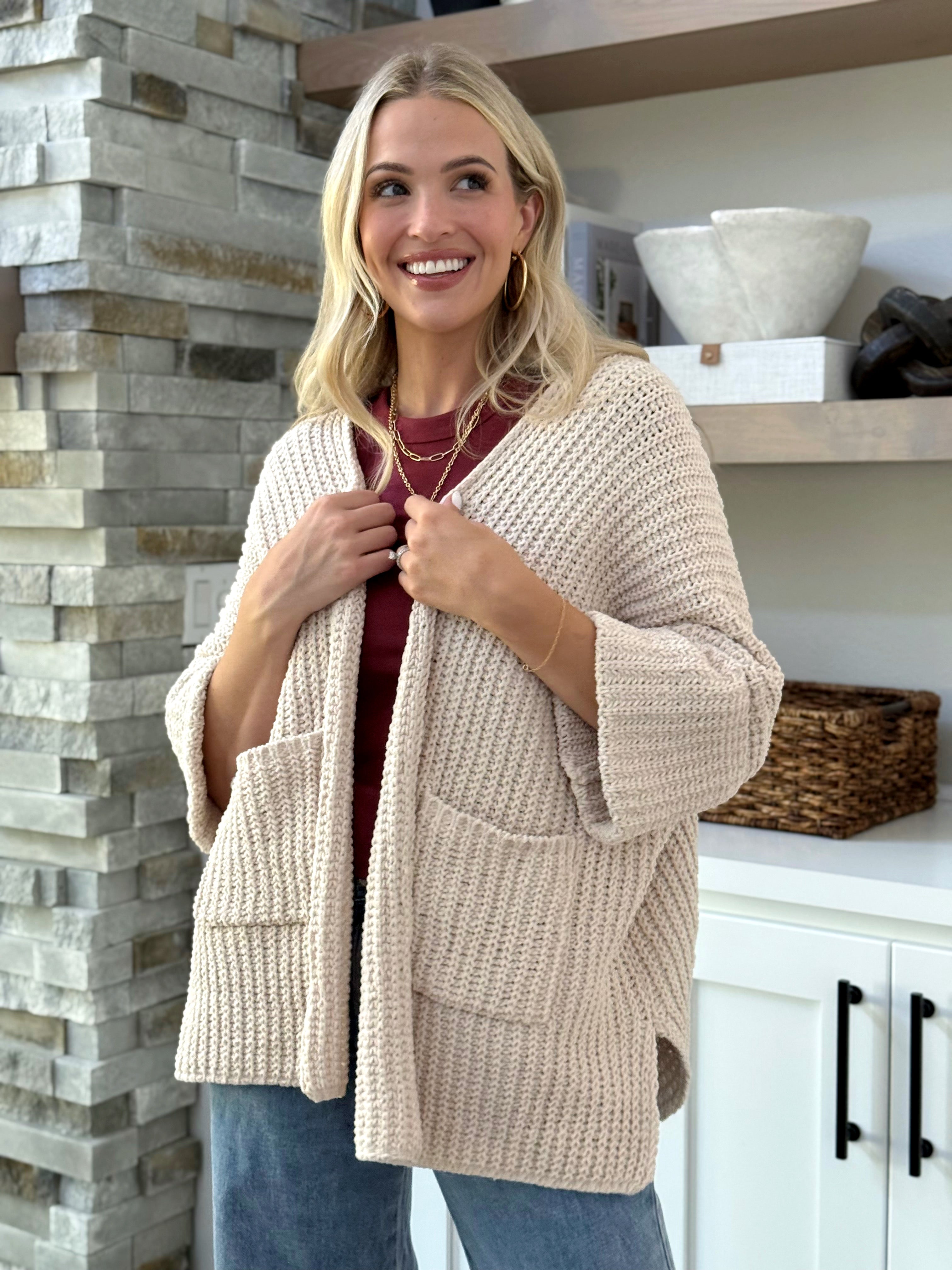 When She Dances Cardigan - SAND BEIGE - willows clothing Cardigan