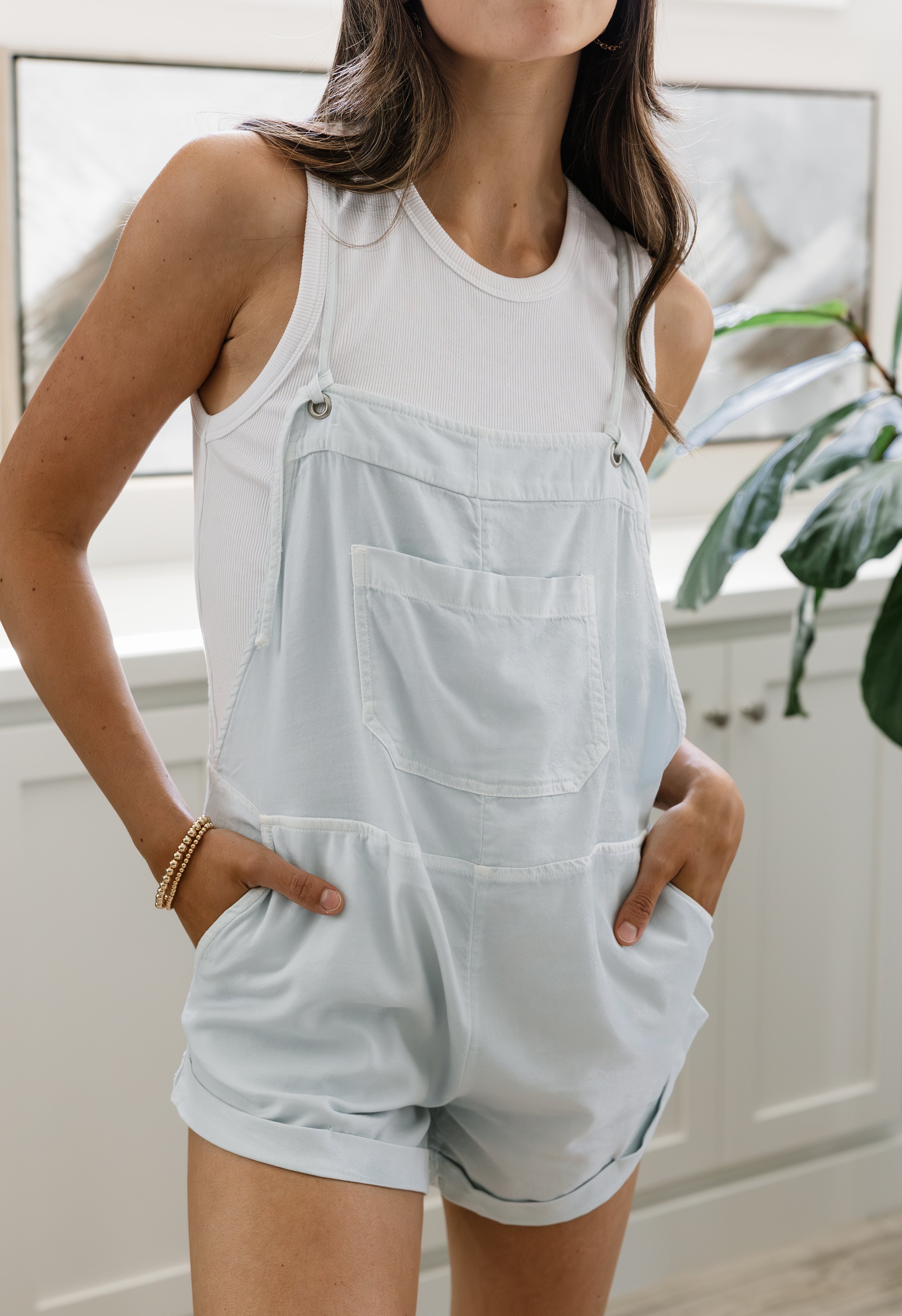 Wild Pursuit Romper - LIGHT CHAMBRAY - willows clothing ROMPER