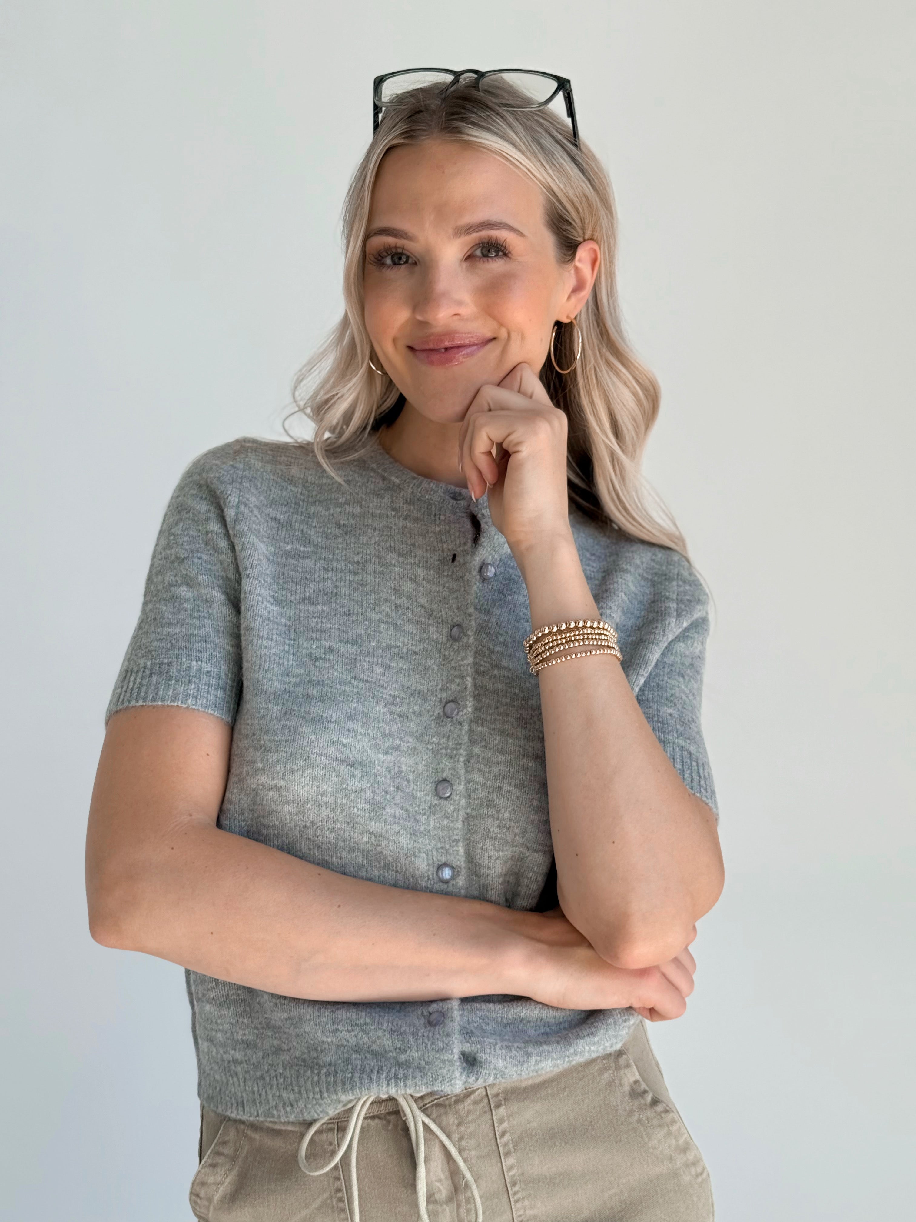 Winslow Cardigan - HEATHER GRAY - willows clothing SWEATER