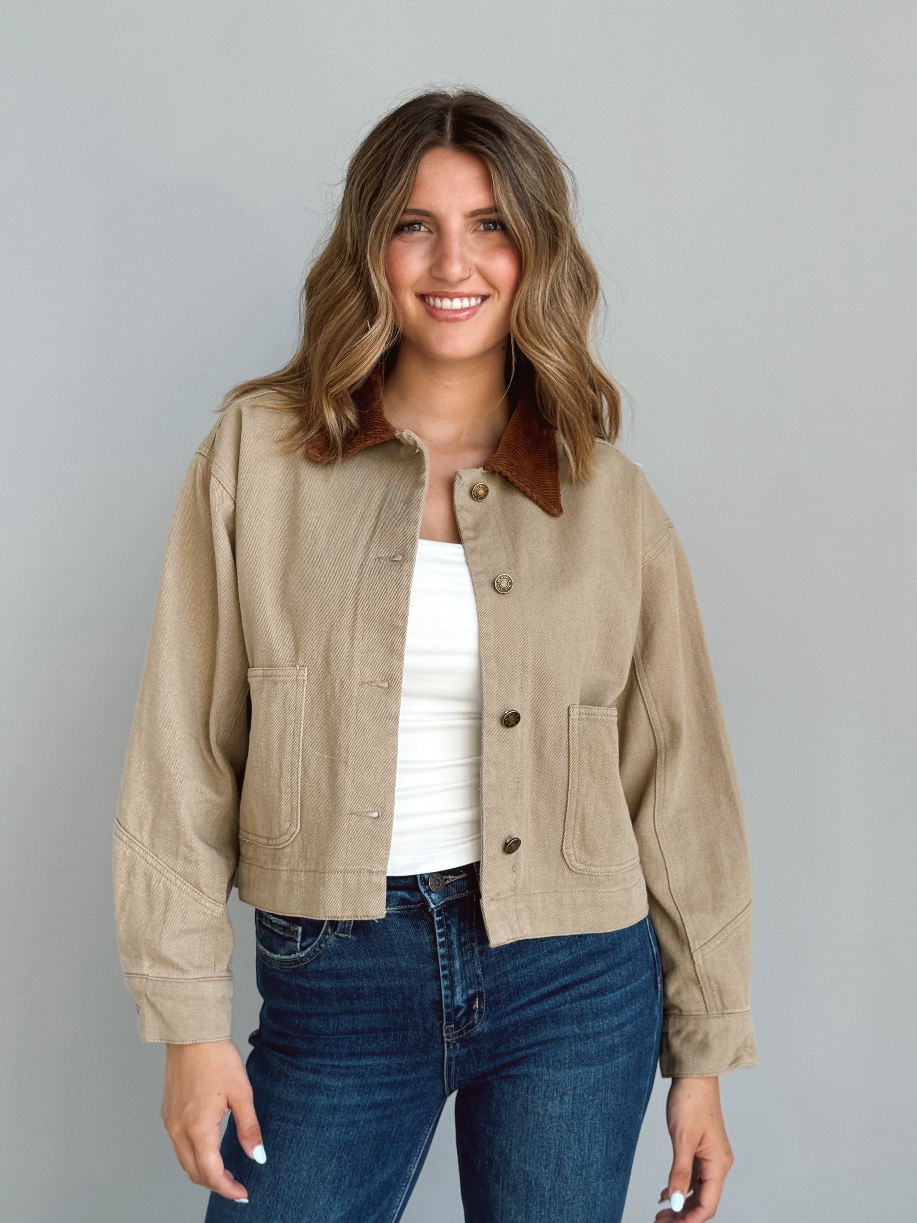 Wyatt Jacket - TAUPE - willows clothing JACKET