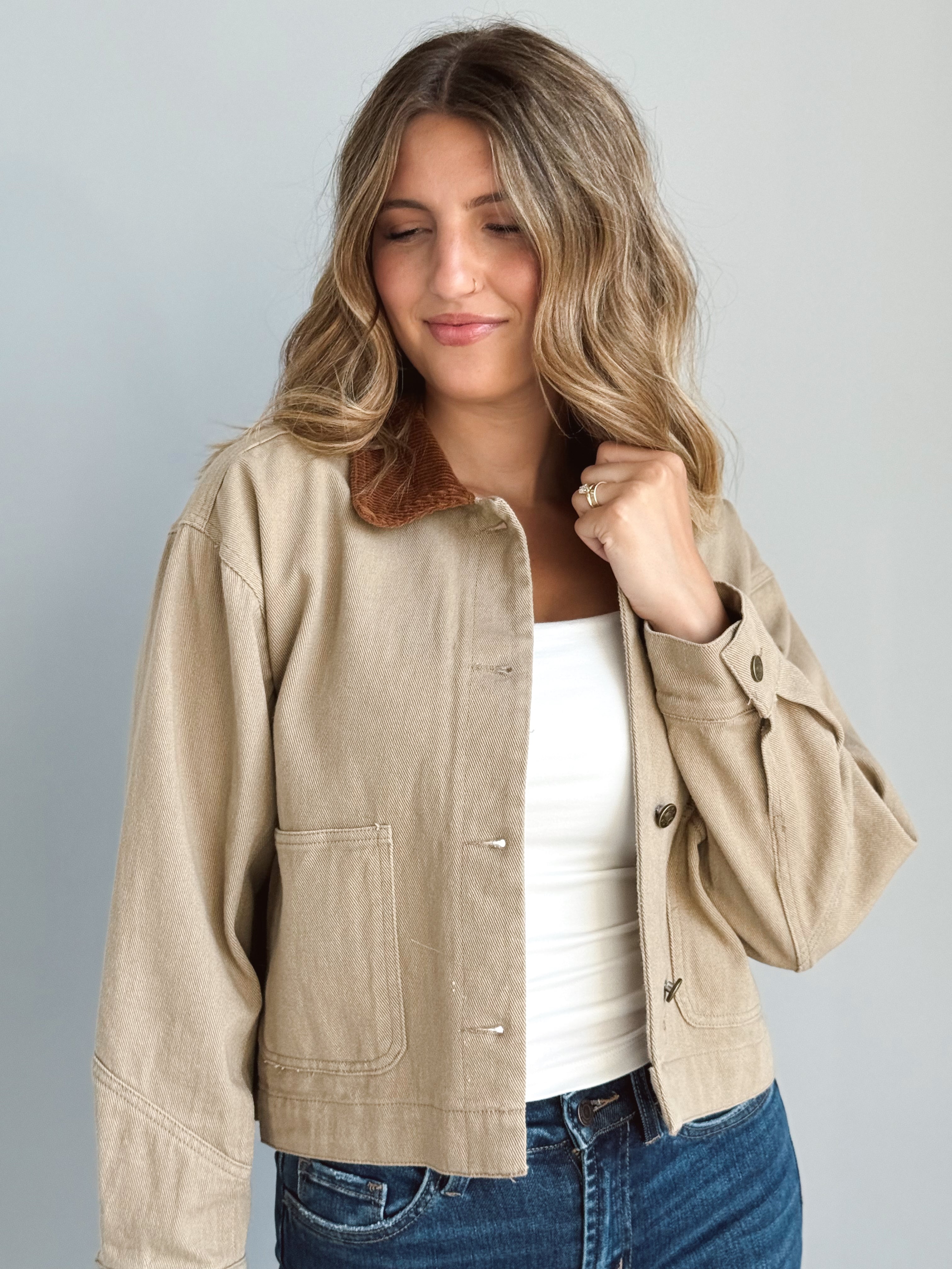 Wyatt Jacket - TAUPE - willows clothing JACKET