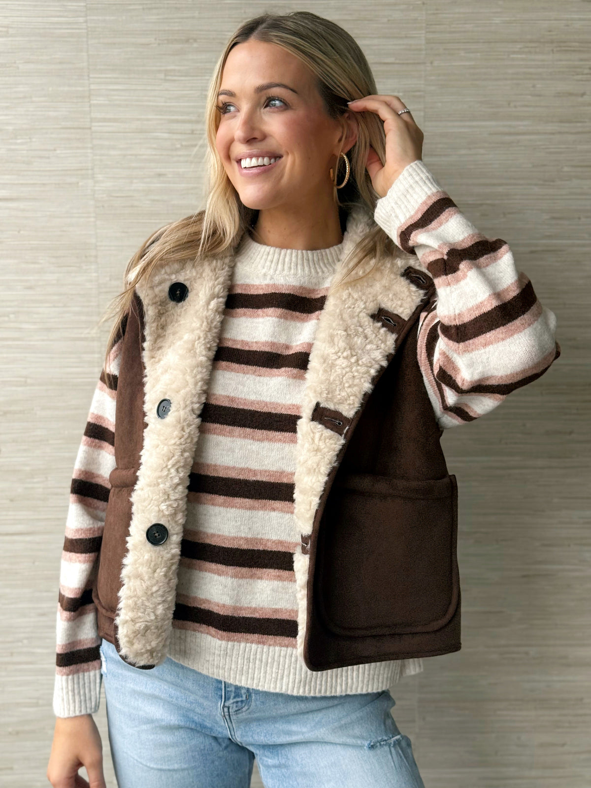 You're the One That I Want Vest - COFFEE BROWN - willows clothing VEST