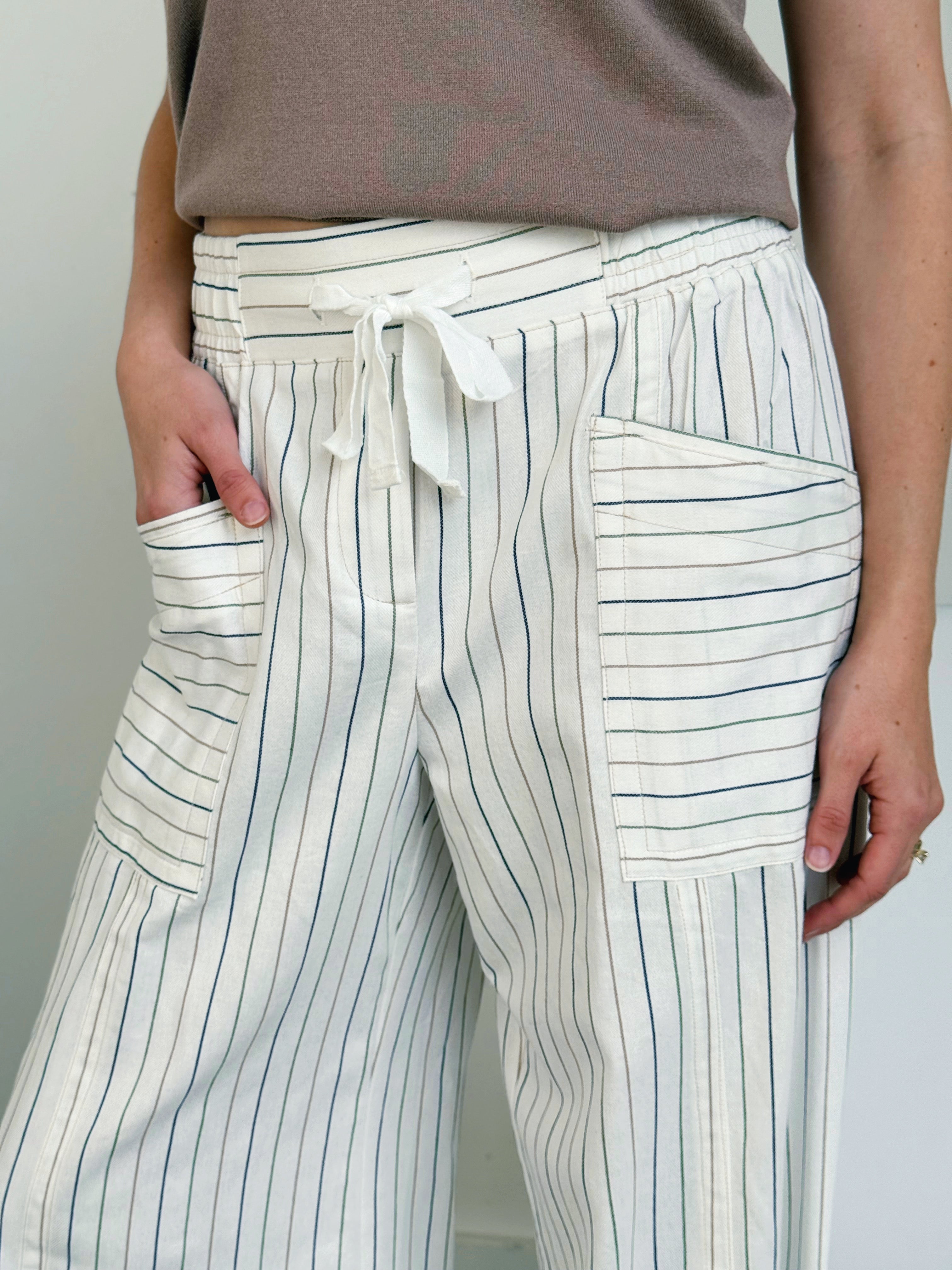 Zamora Pants - CREAM MULTI - willows clothing PANTS