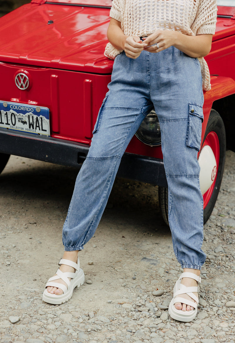 Alora Jogger - DARK DENIM - willows clothing JOGGERS