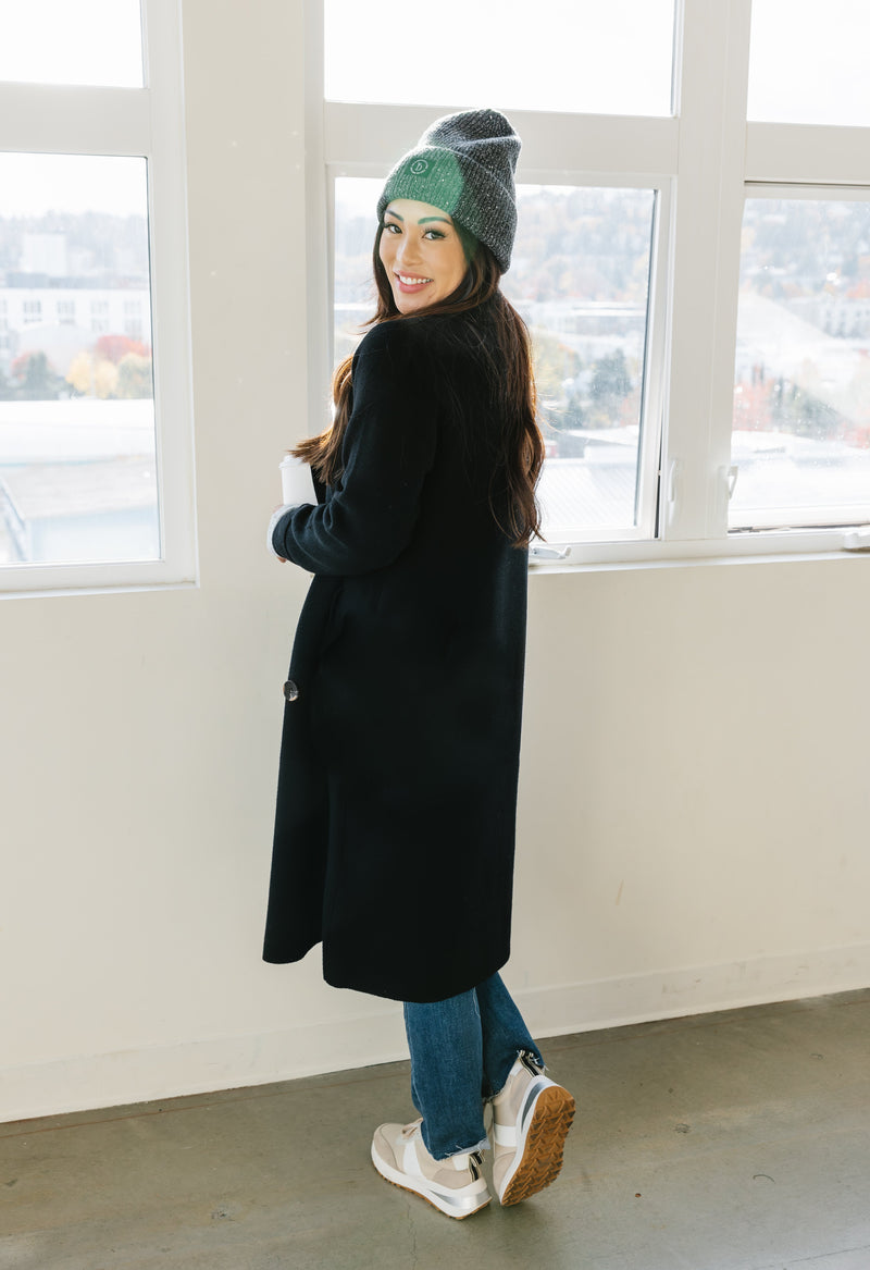 Anastasia Sweater Coat - BLACK - willows clothing JACKET