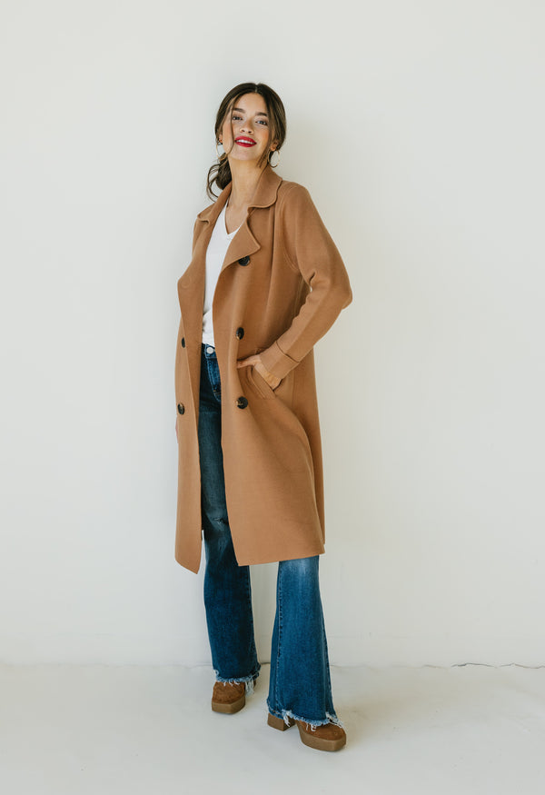 Anastasia Sweater Coat - MACCHIATO - willows clothing JACKET