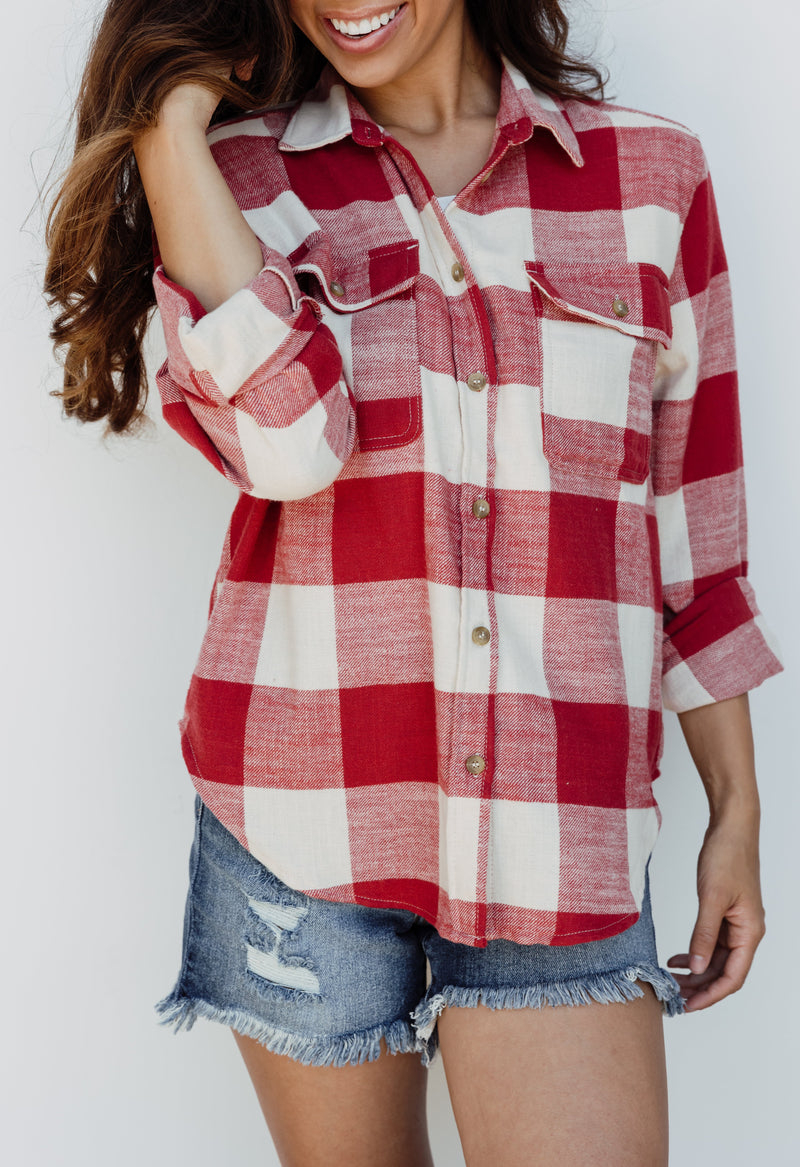 Atonella Flannel - RED - willows clothing L/S Shirt