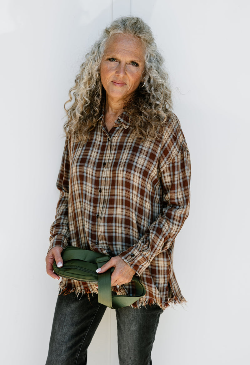 August Top - WASHED BROWN - willows clothing L/S Shirt