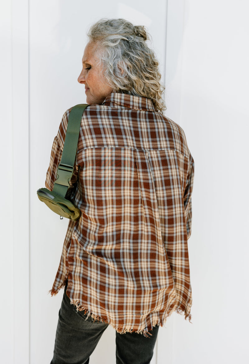 August Top - WASHED BROWN - willows clothing L/S Shirt
