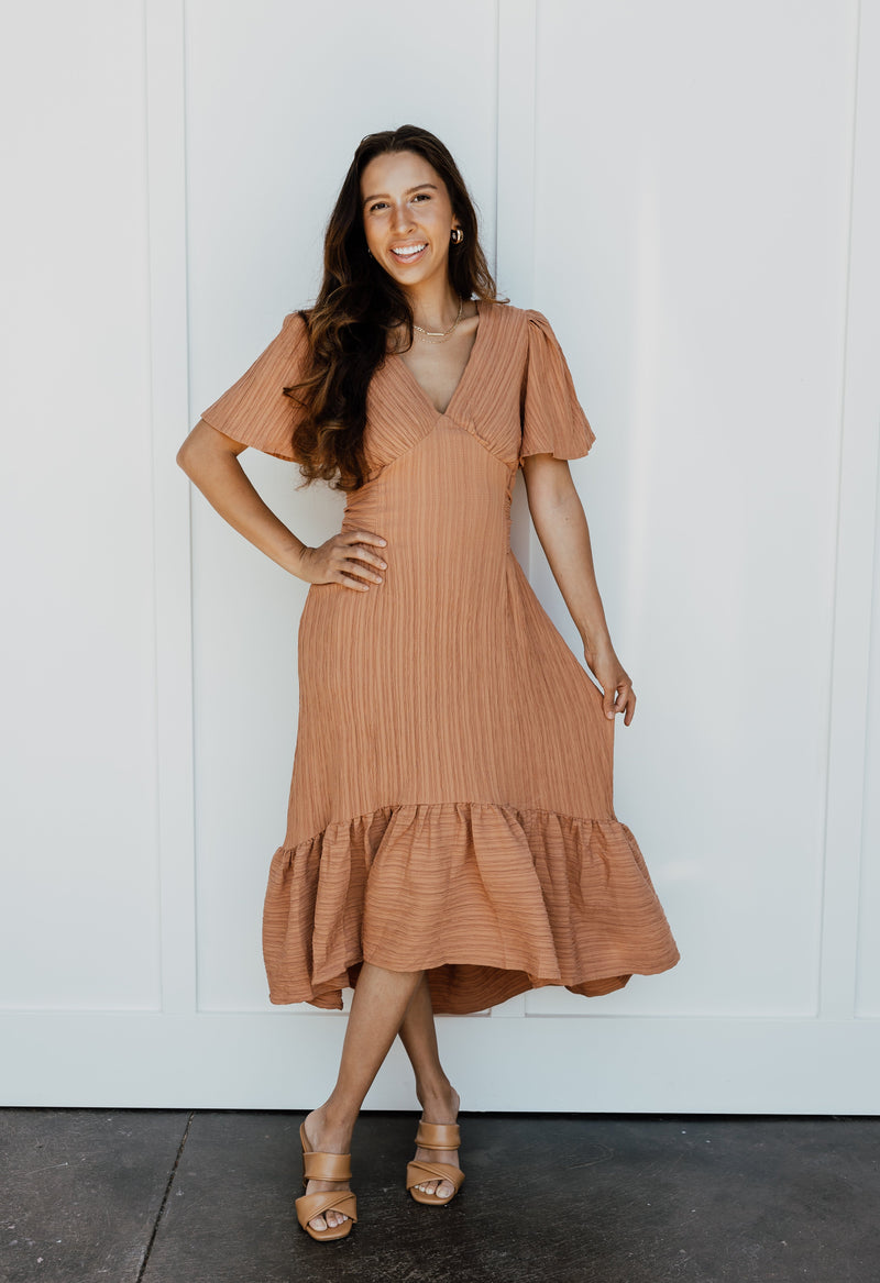 Aviana Dress - RUST - willows clothing Long Dress