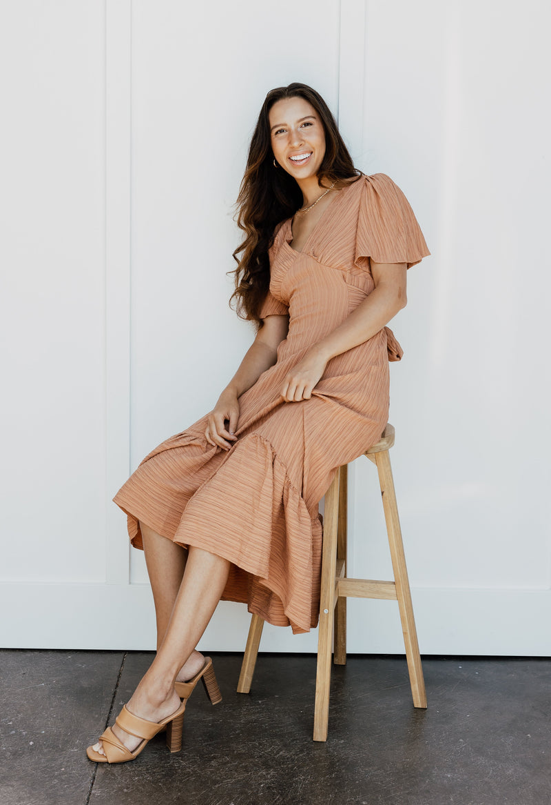 Aviana Dress - RUST - willows clothing Long Dress