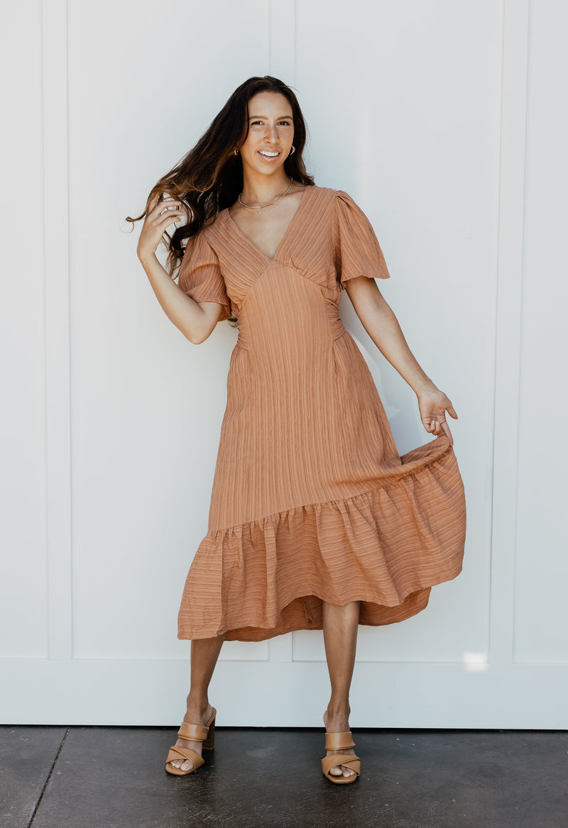 Aviana Dress - RUST - willows clothing Long Dress