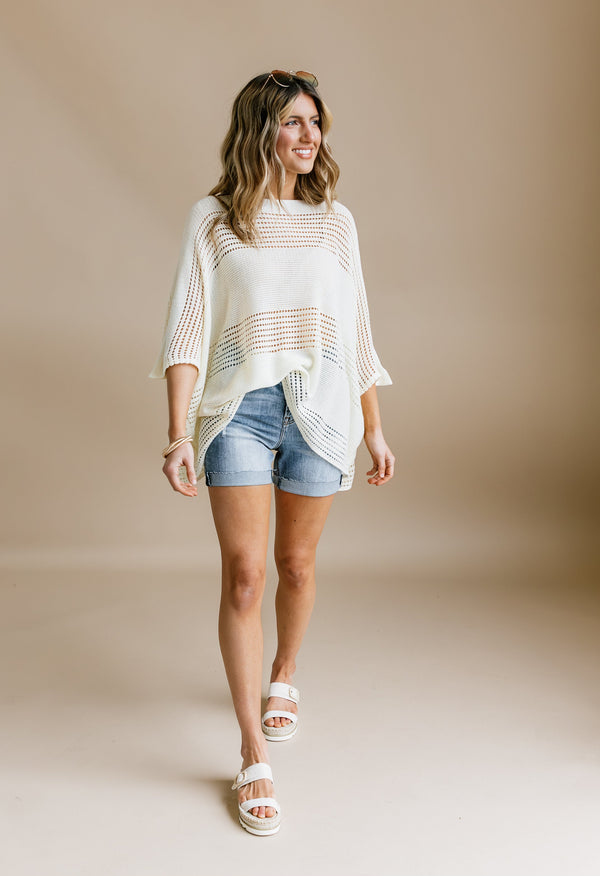 Betty Sweater - CREAM - willows clothing PONCHO