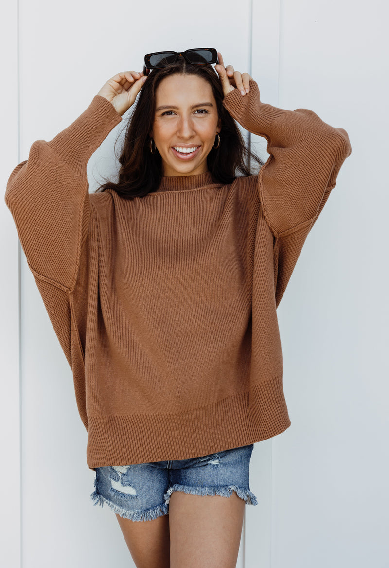 Blaire Sweater - DEEP CAMEL - willows clothing SWEATER