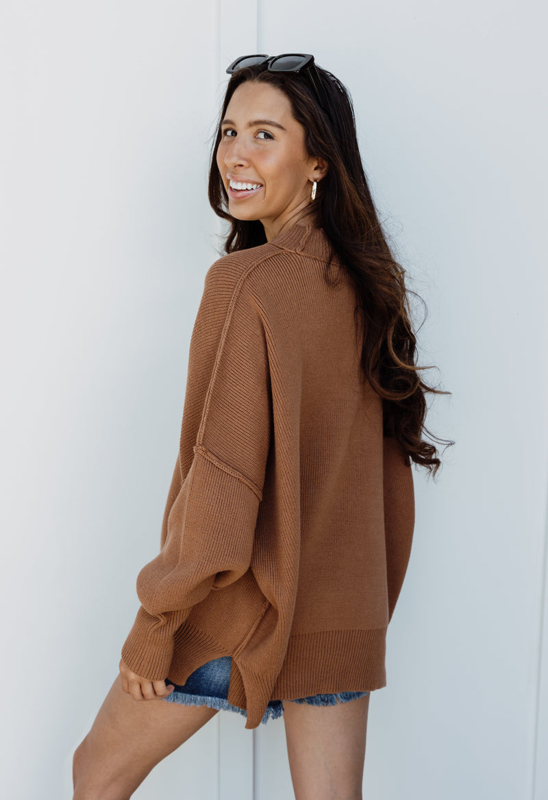 Blaire Sweater - DEEP CAMEL - willows clothing SWEATER