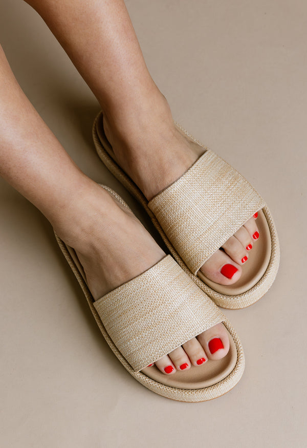 Carpe Diem Raffia Sandals - TAN - willows clothing Sandals