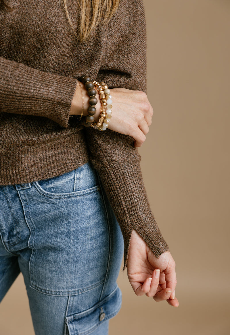 Charlize Sweater - BROWN - willows clothing SWEATER