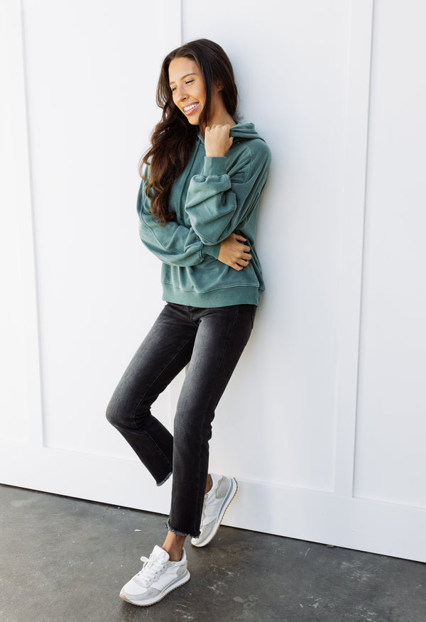 Chill Out Hoodie - GRAY GREEN - willows clothing SWEATSHIRT