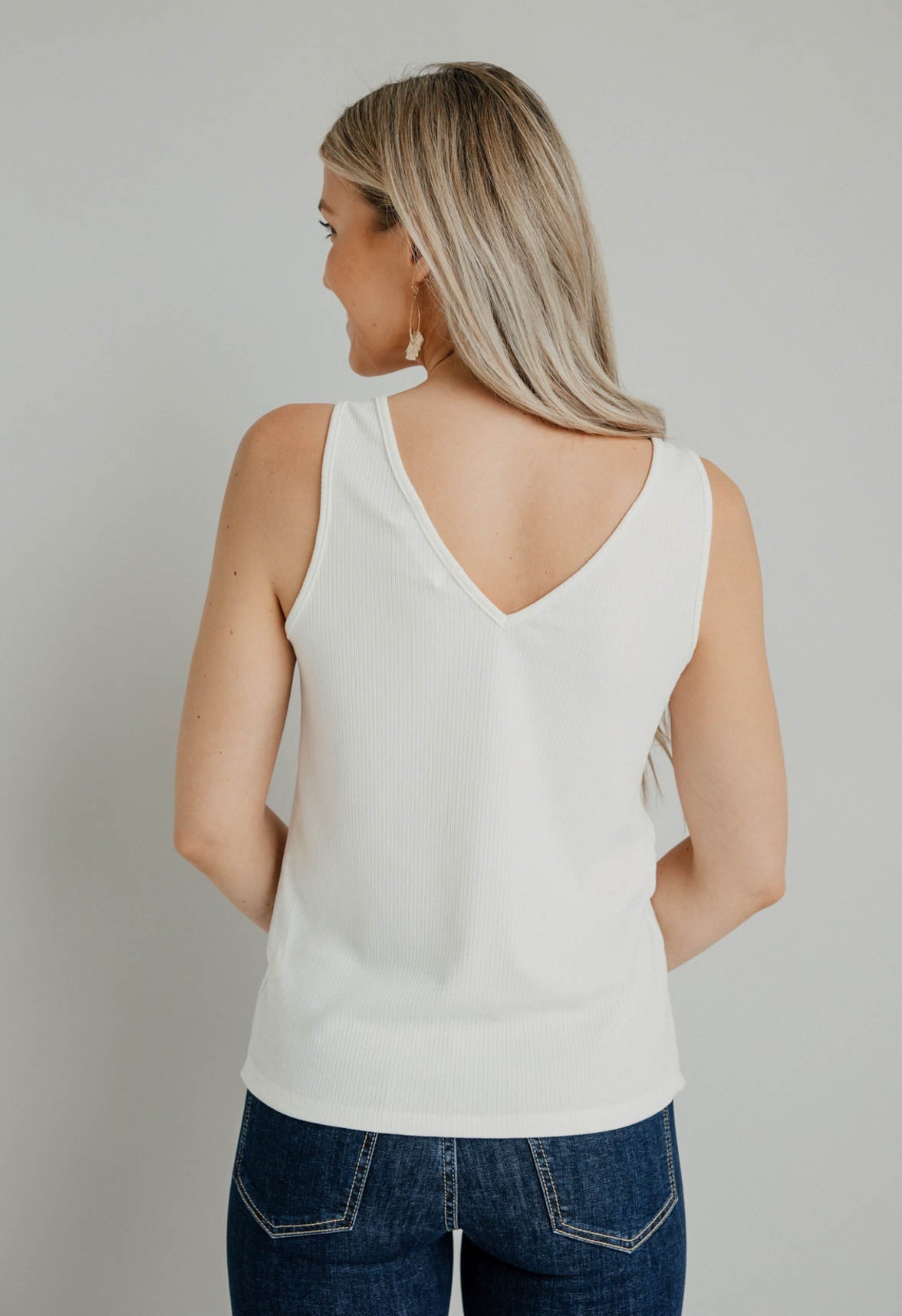 Chipper Ribbed Tank - IVORY - willows clothing TANK