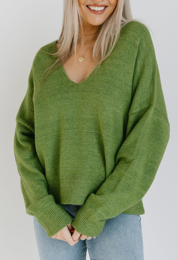 Clara Sweater - AVOCADO - willows clothing SWEATER