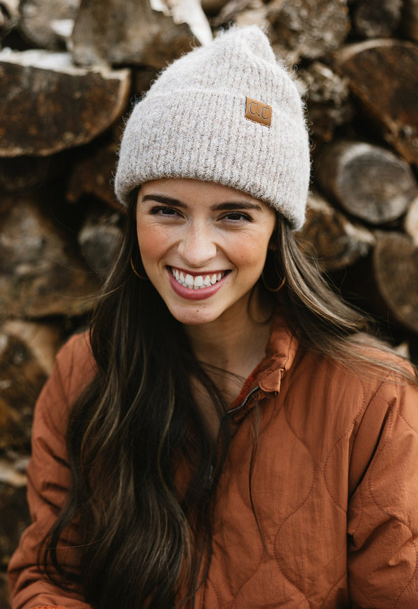 Classic Cuff Beanie - TAUPE - willows clothing BEANIE