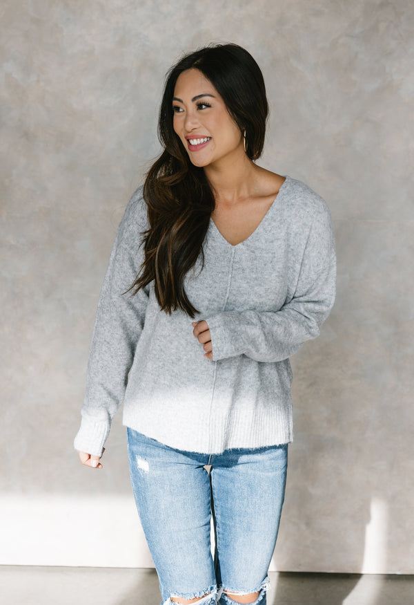Crisp Air Sweater - HEATHER GREY - willows clothing SWEATER