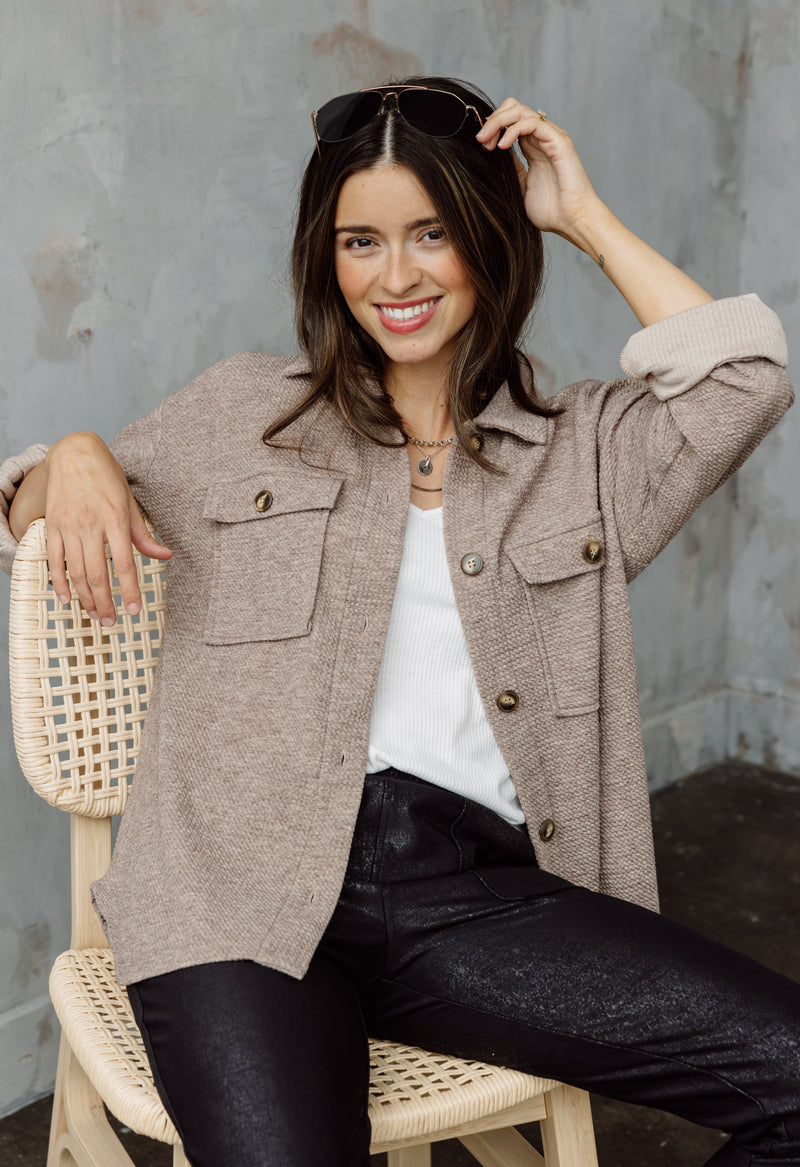 Debbie Shacket - MOCHA - willows clothing JACKET