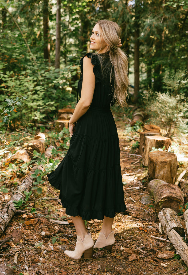 Delancey Dress - BLACK - willows clothing Long Dress