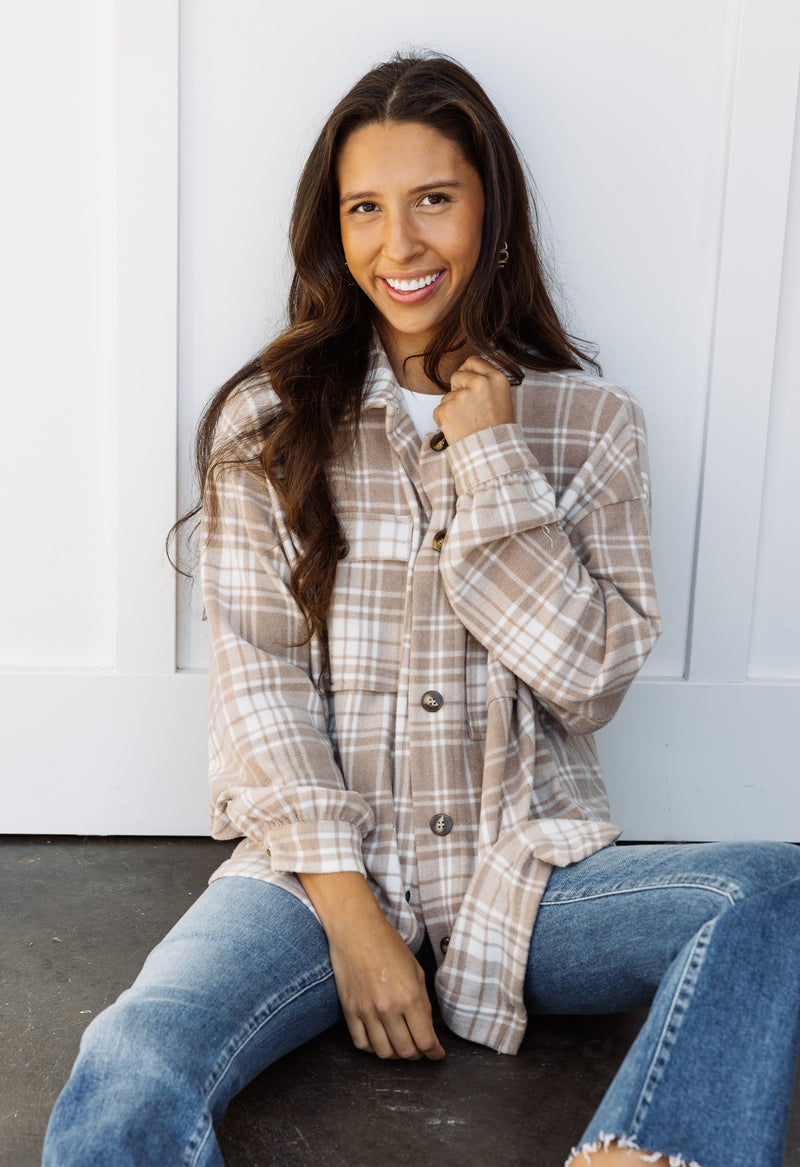 Doreen Shacket - TAUPE - willows clothing JACKET