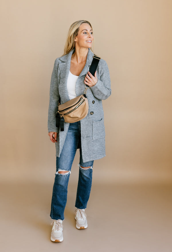 Downtown Cardigan - HEATHER GREY - willows clothing SWEATER