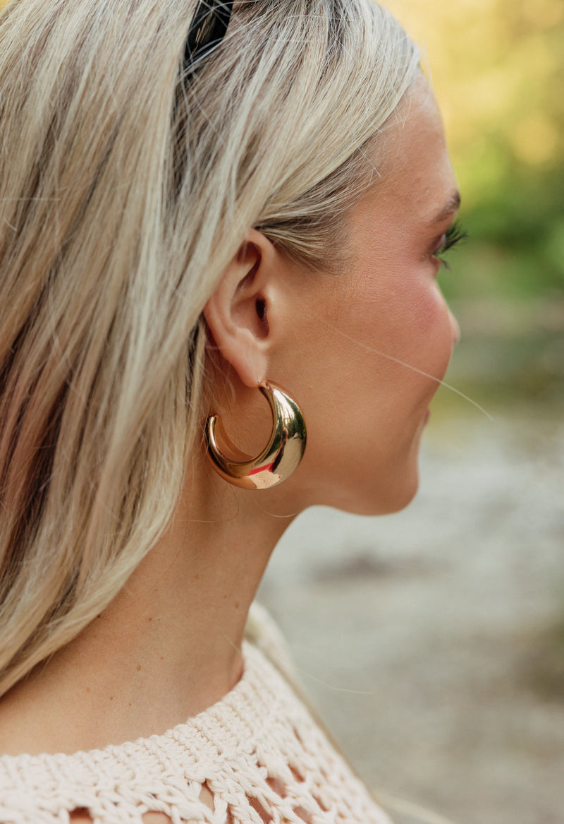 Emelia Hoops - GOLD - willows clothing Earrings