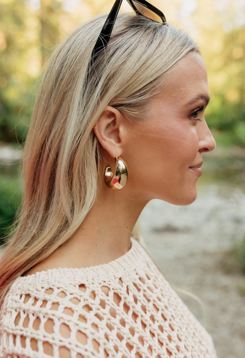 Emelia Hoops - GOLD - willows clothing Earrings
