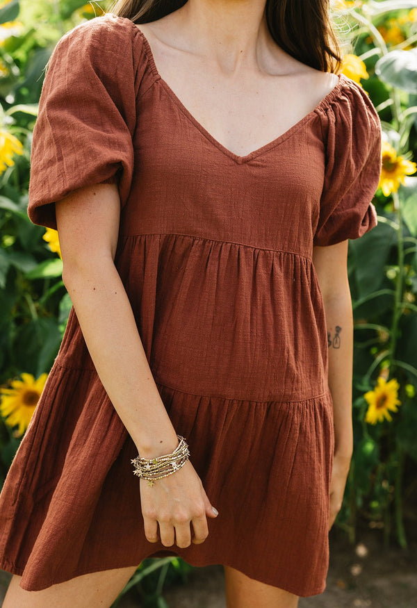Fall For You Dress - MOCHA - willows clothing Short Dress