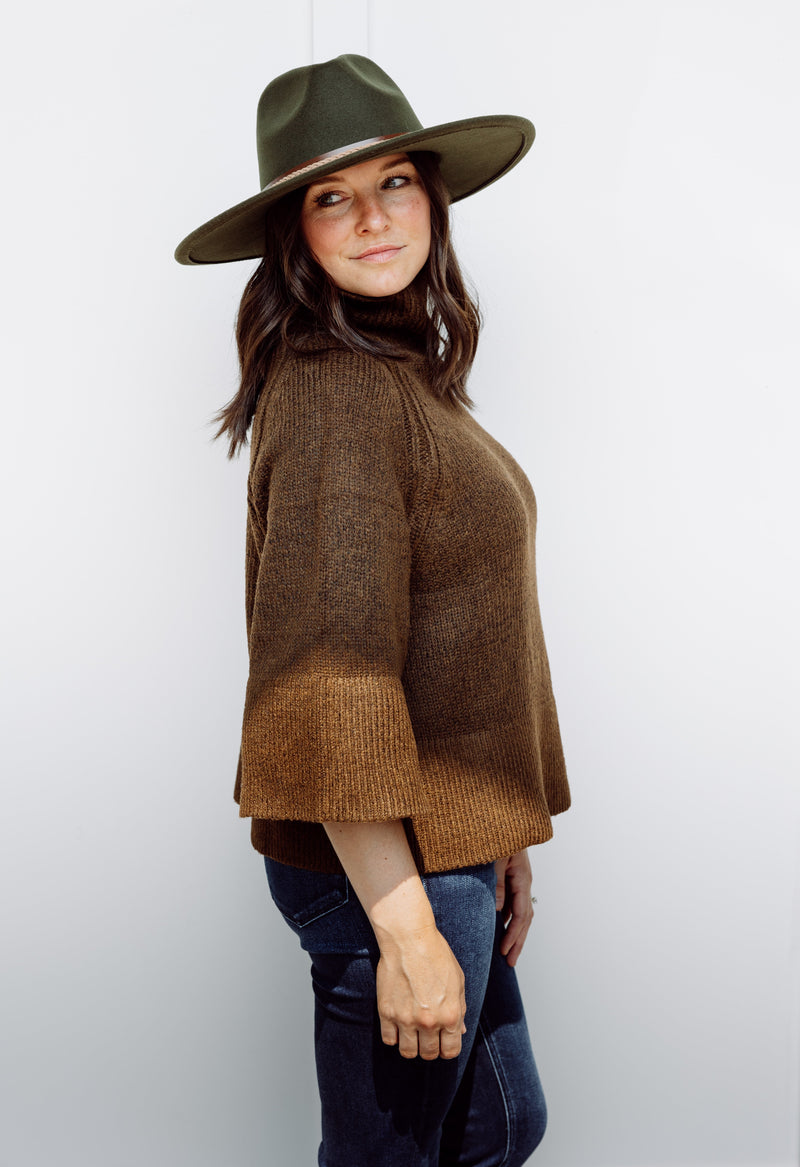 Falling For You Sweater - DARK BROWN - willows clothing SWEATER