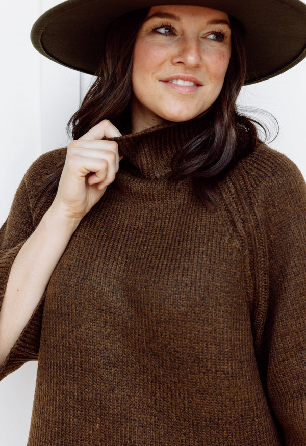 Falling For You Sweater - DARK BROWN - willows clothing SWEATER