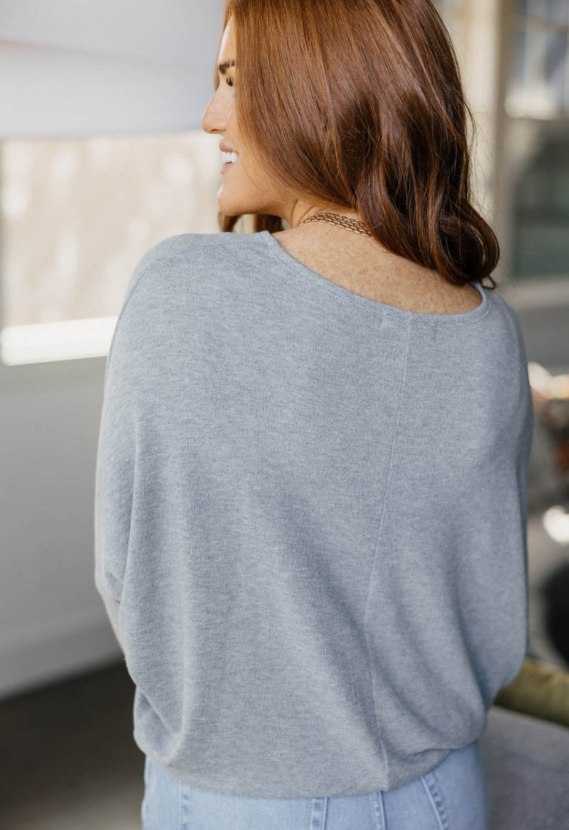 Favorite Comfy Tunic - GREY - willows clothing L/S Shirt
