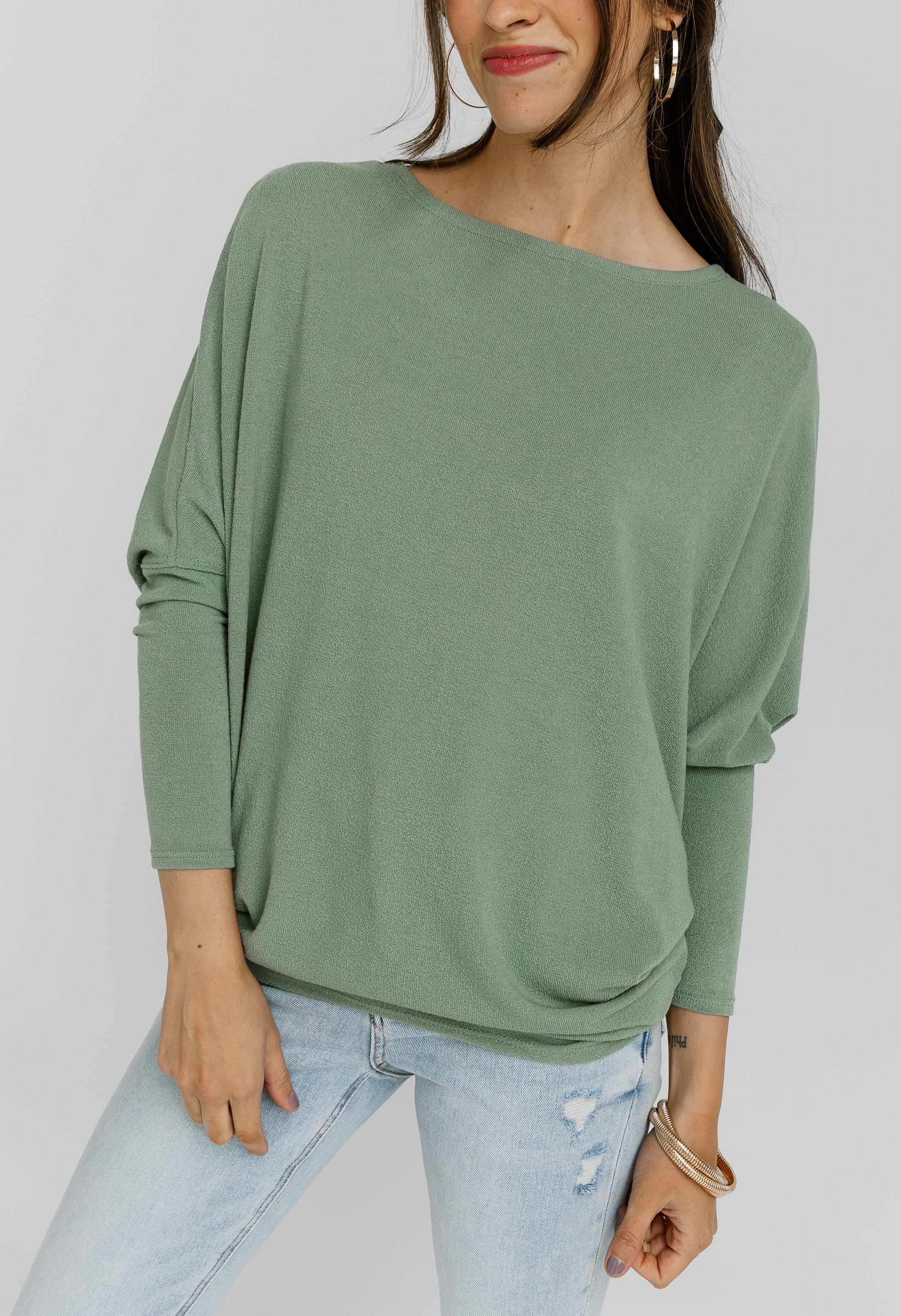 Favorite Comfy Tunic - NEW OLIVE - willows clothing L/S Shirt