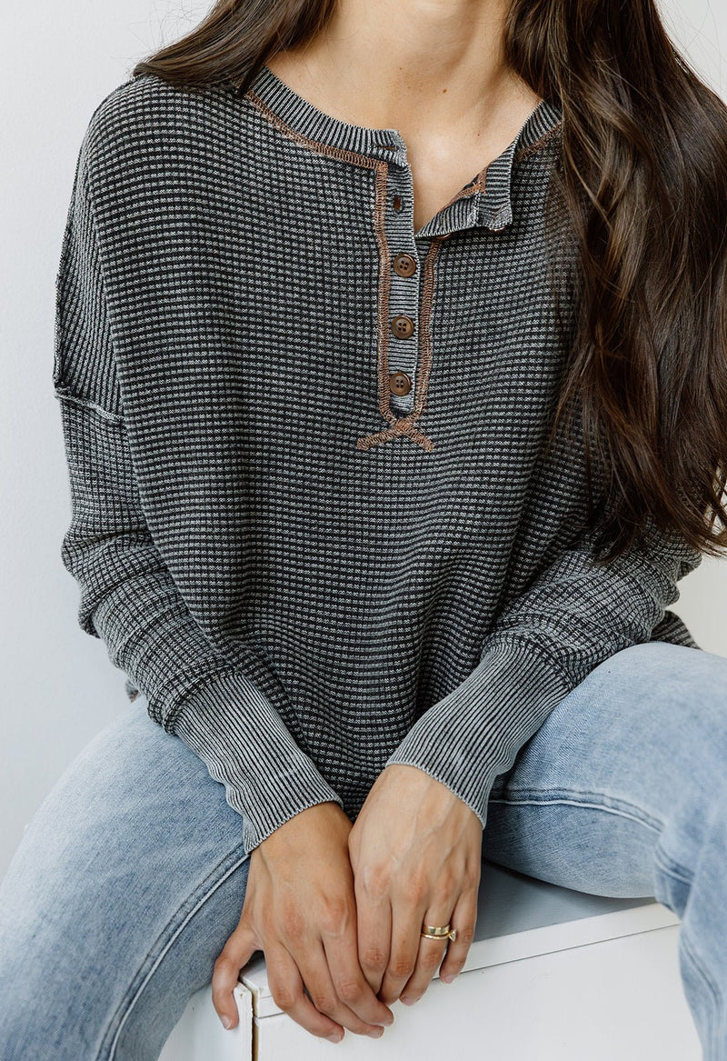 Francis Top - CHARCOAL - willows clothing L/S Shirt