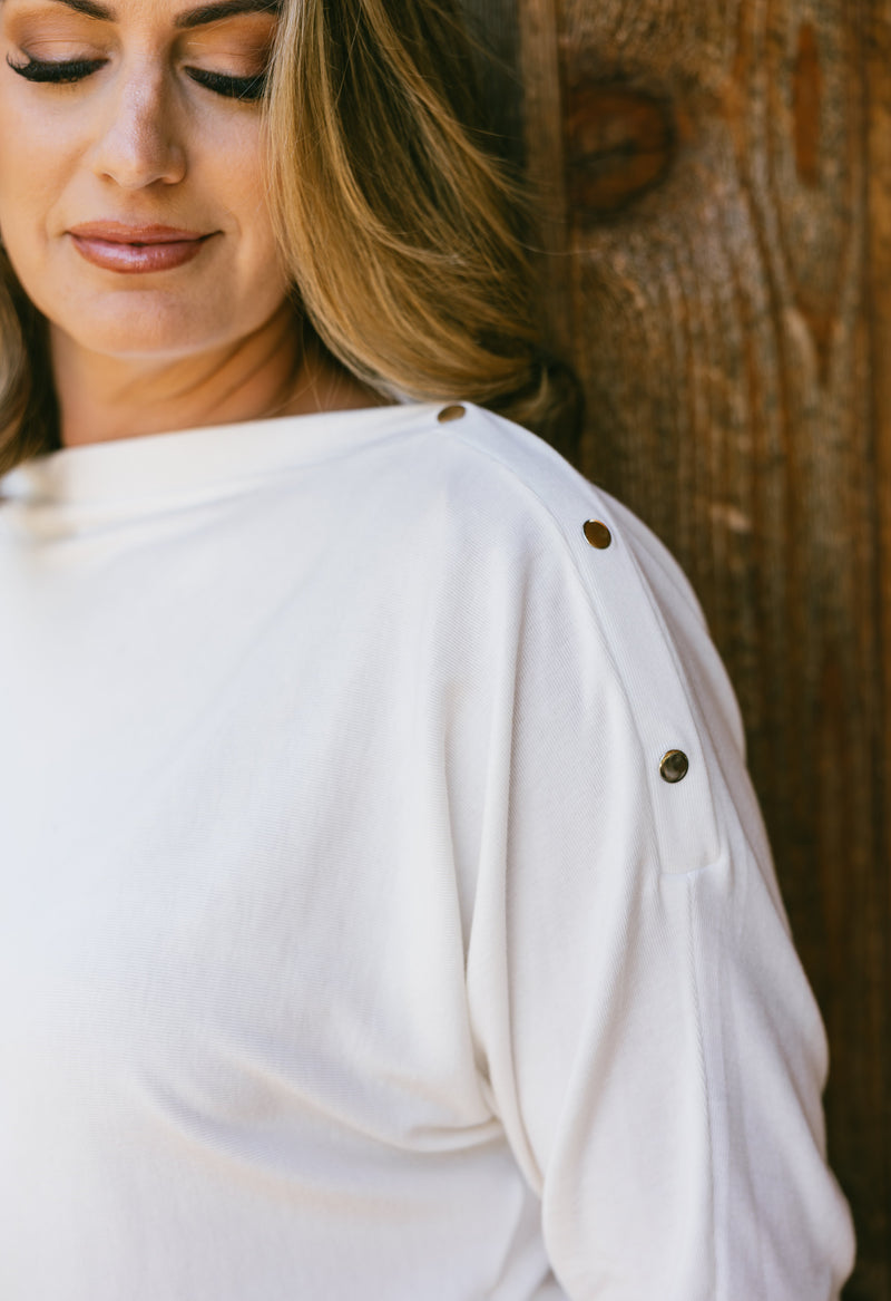 Gloria Top - OFF WHITE - willows clothing L/S Shirt