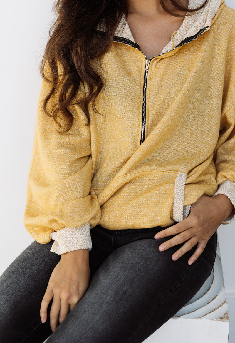 Go With The Flow Sweatshirt - MUSTARD - willows clothing SWEATSHIRT