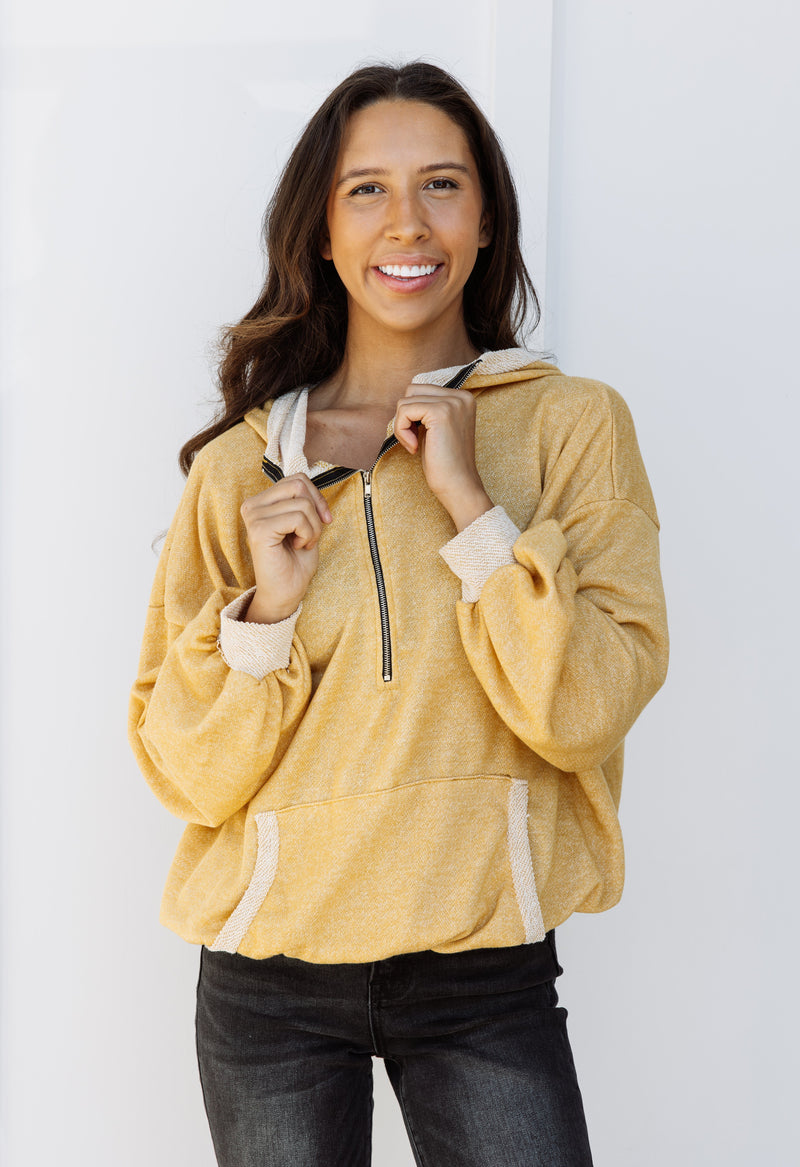 Go With The Flow Sweatshirt - MUSTARD - willows clothing SWEATSHIRT