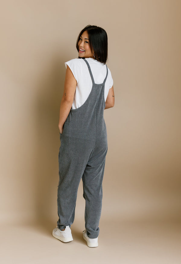 Happy Place Jumpsuit - CHARCOAL - willows clothing Jumpsuit